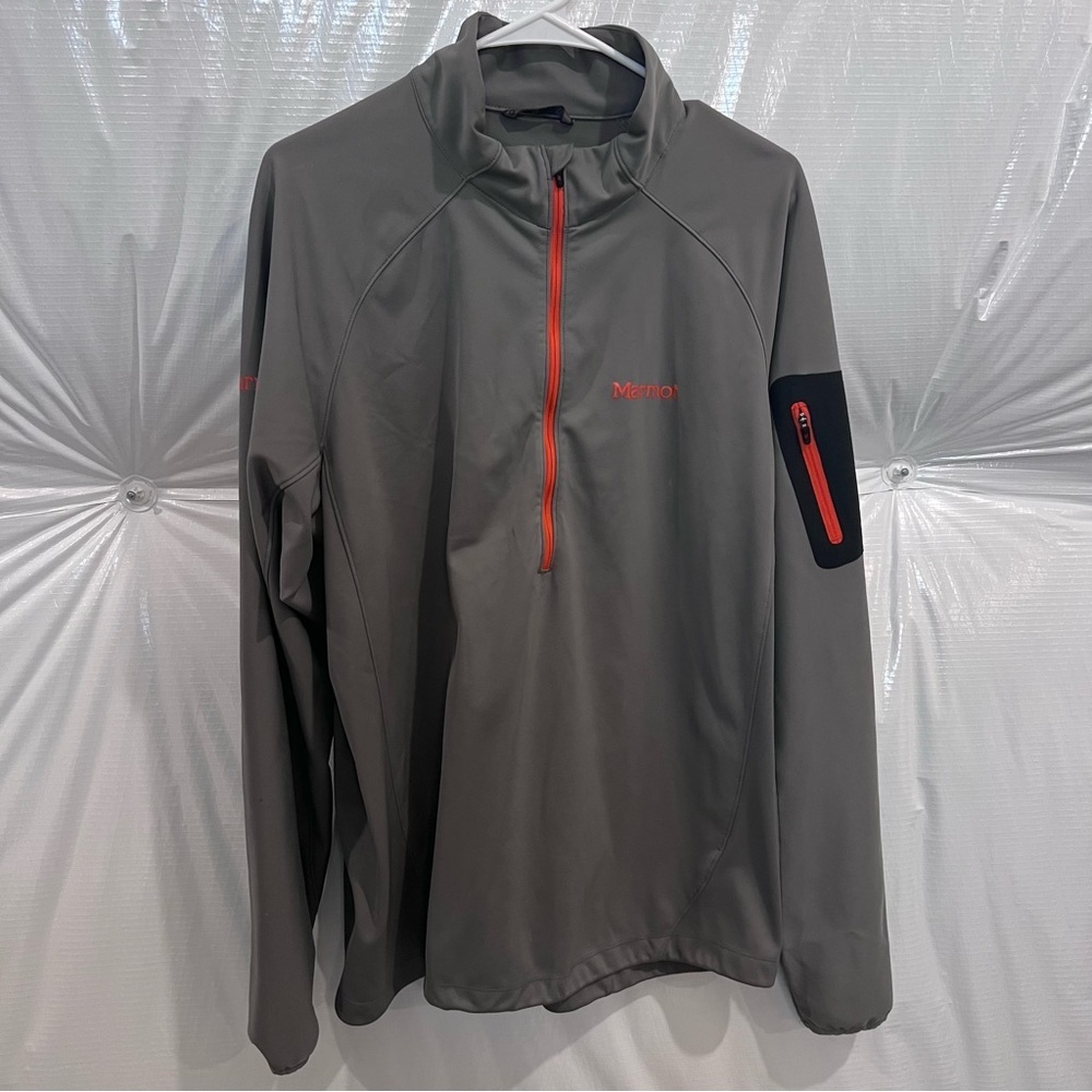 Marmot 1/2 Zip Pullover Men’s Size XL Gray Long Sleeve Shirt Outdoor Active ,